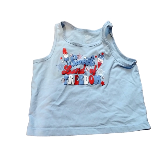 Celebrate Patriotic Other - Celebrate Patriotic Sweet Land Of Freedom sleeveless Tank Top Cute Girl S (6-6X)